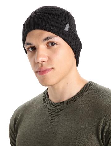 Icebreaker Unisex Merino Vela Cuff Beanie Miesten Hatut Mustat | FI 1090KORI